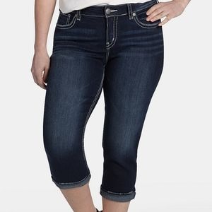 Silver Jeans Co.® Natsuki Flap dark wash plus size capri 18
